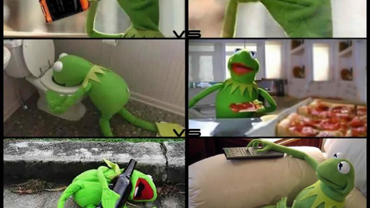 Kermit Shows Alcohol Vs Marijuana Weed Memes. 
