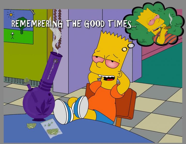 Bart Simpson High Af Remembering High Af Times Cartoon Weed Meme 