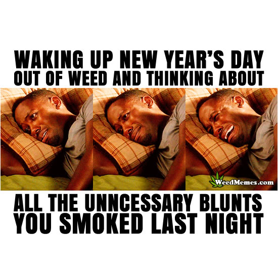 Day After New Year's Eve Stoner Hangover Funny Weed Memes ...