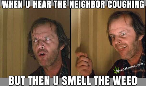 Top 10 Funniest Hear The Neighbor Coughing Weed Memes - Weed Memes